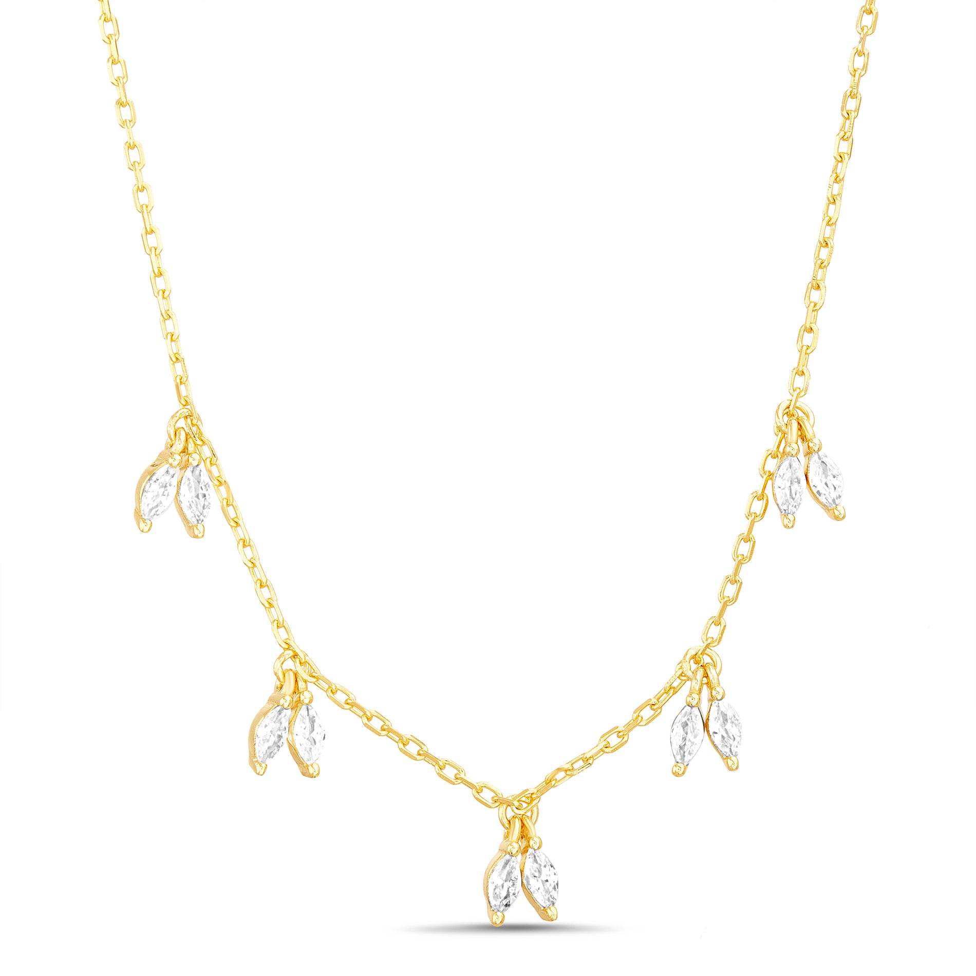 Marquise CZ Charm Necklace